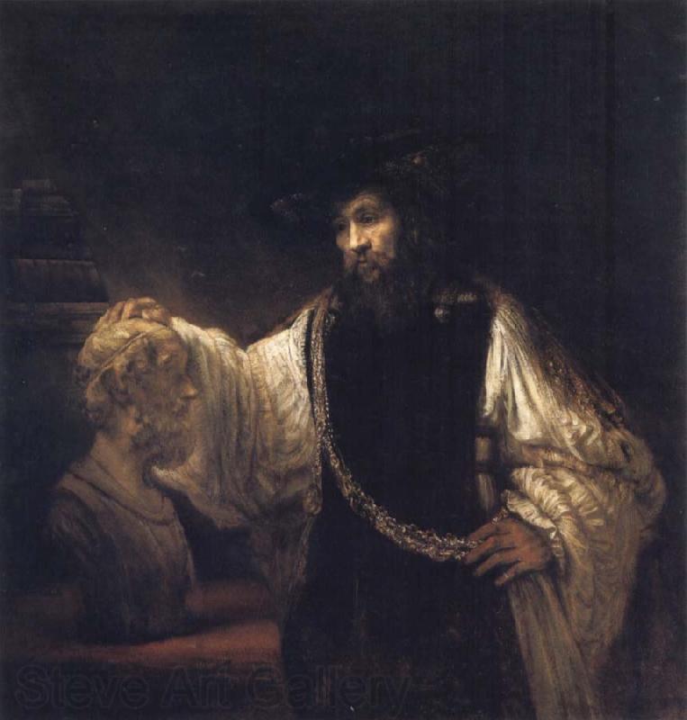 REMBRANDT Harmenszoon van Rijn Aristotle Contemplation a Bust of Homer Spain oil painting art
